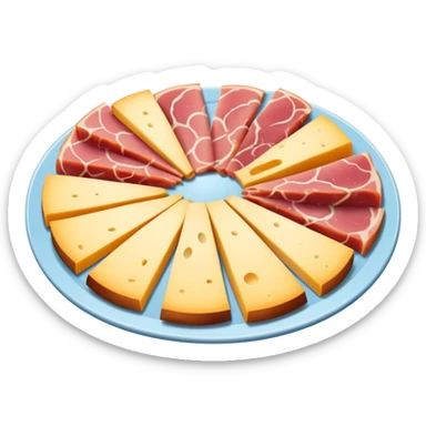 cold cuts (ham & cheese on a platter) sticker