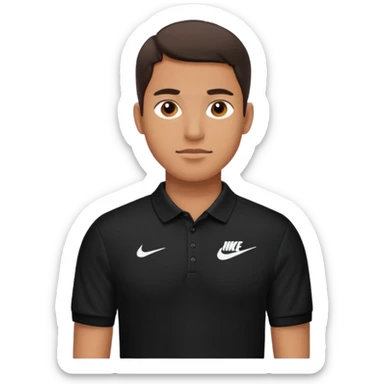 Hombre con cuellito nike sticker