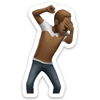 A human doing the dab sticker