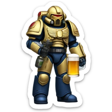 spacemarine with beer sticker