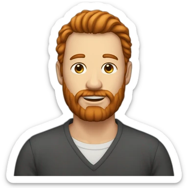 Homme sans cheveux à grosse barbe rousse sticker