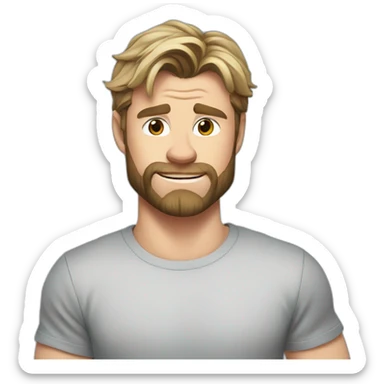 chris-hemsworth cartoon wearing tee sticker