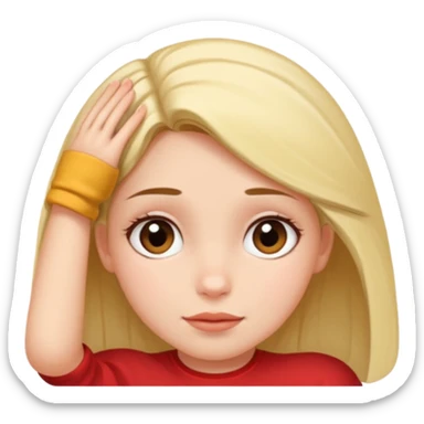 a foot placed on a girl's head sticker