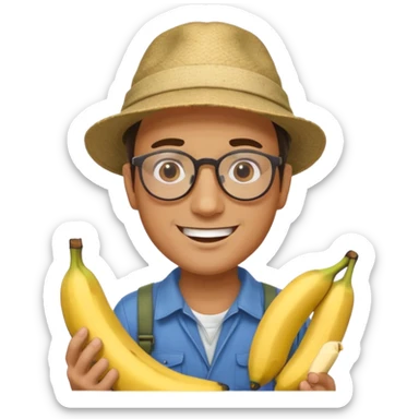 Male accountant loves fishing bananas movies and comics and is Italian sticker