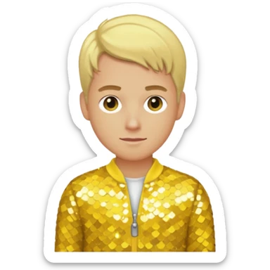 Bryan Abrams from Color Me Badd with blonde hair , yellow sequin outfit sticker