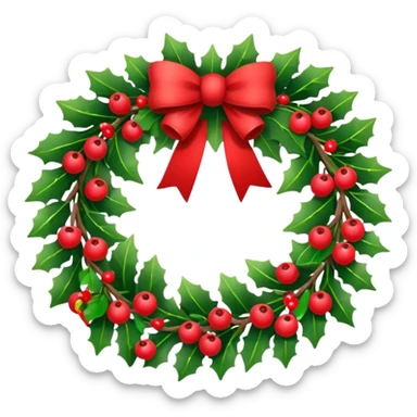 christmas wreath sticker