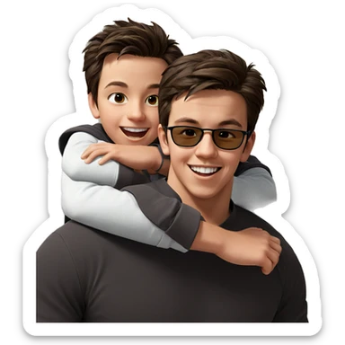 happy boys sharing a moment sticker