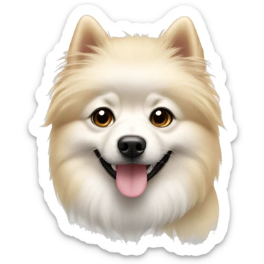 White and blonde spitz sticker