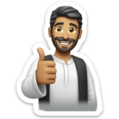 Smling Arabic man showing thumbs up  sticker