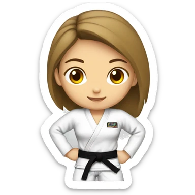Girl bjj white belt three degress sticker