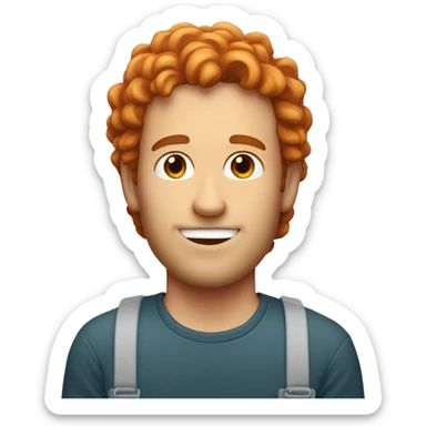 Tall white guy with a curly red mullet sticker