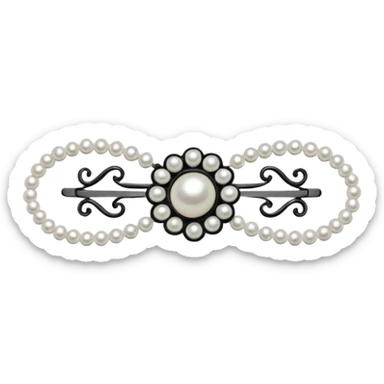 hair clip with pearls sticker