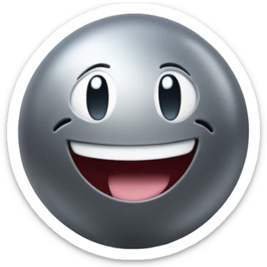 Gray Metal cute Kirby ball driving on 4 car wheels sticker