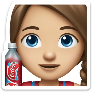Drinking dr pepper cherry flavoured Brown hair girl blue eyes sticker