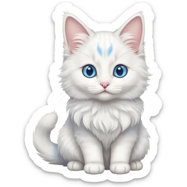 full body of baby Turkish Angora cat  sticker