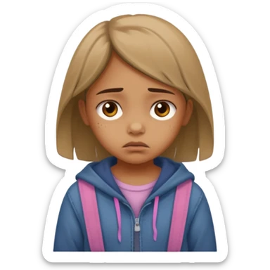 poor begger little girl sticker