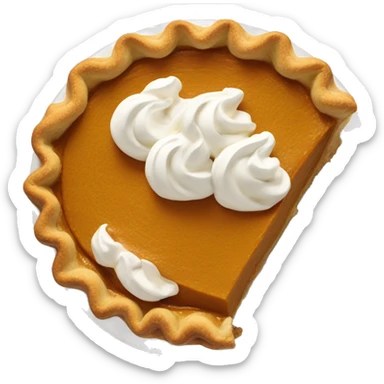 Pumpkin pie with whipped cream sticker