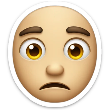 frowning face with one eyebrow raised sticker