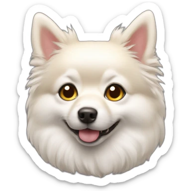 a light-coated dwarf spitz sticker