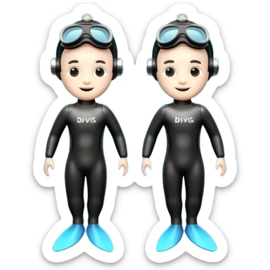 A 3D cartoon pair of diving flippers on a white background, shiny rubber texture, Memoji-style rendering.only flippers. sticker