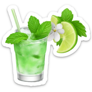Mojito with flower sticker