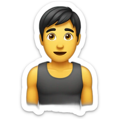 noob met zwart haar sticker