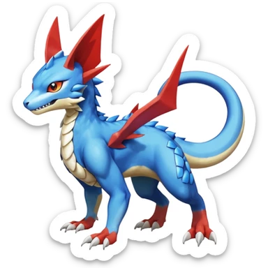 Gabite-Veemon-UlforceVeedramon-Digimon-Latias-Peppercat-Pokémon-Flamedramon-fusion-animal-hybrid-creature, Full body  sticker