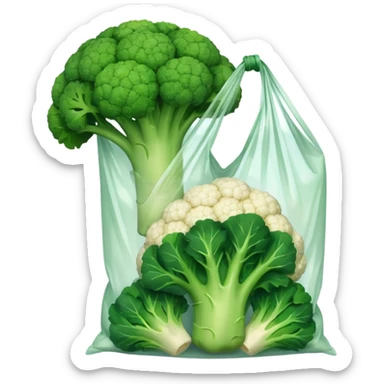 broccoli and cauliflower in a bag sticker