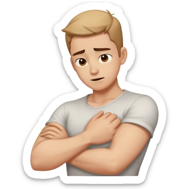 Arms crossed holding neck crashing out sticker