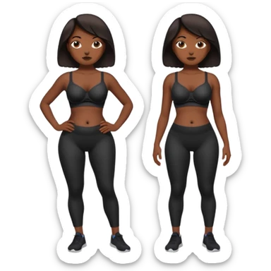 
legging brassière noir gonflé ventre femme sticker