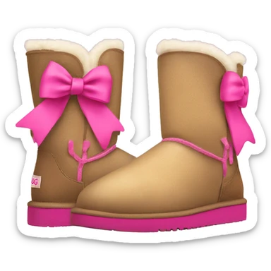 Ugg boots with pink bows sticker