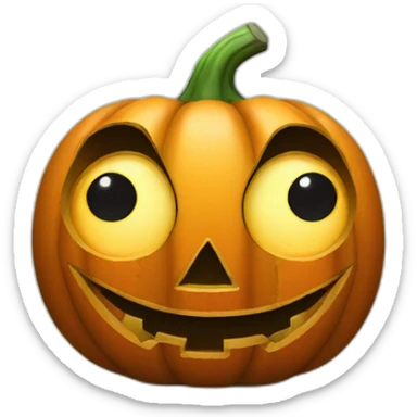 halloween pumpkin with dollar eyes sticker