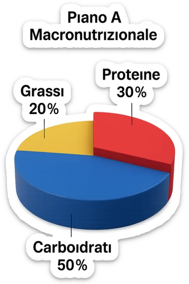 Piano A Macro nutrizionale GRAFICO in 3d in italiano sticker