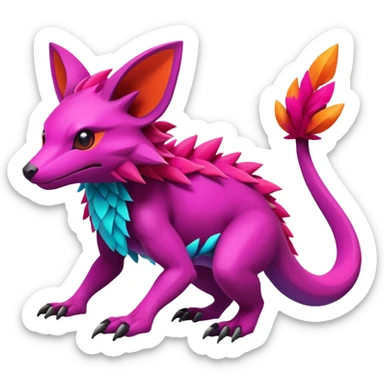  bright neon edgy exotic Fakémon-Pokémon-Vernid-creature sticker