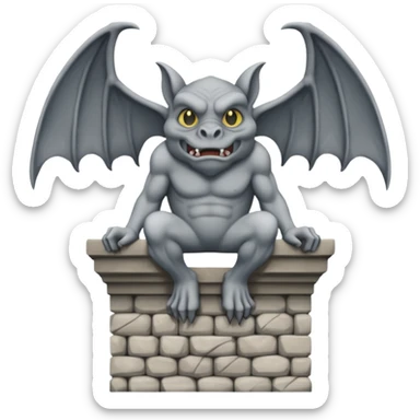 Gargoyle pooping off a building sticker