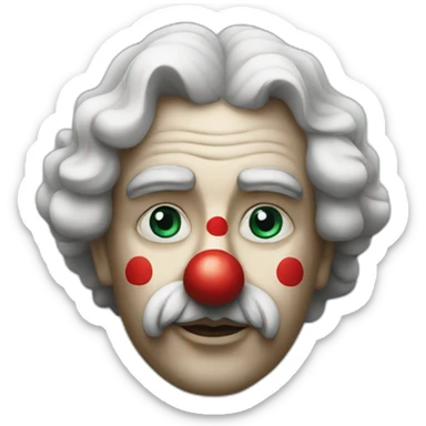 A stoic clown sticker