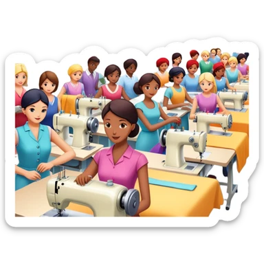 clothing factory, fashion manufacturing theme sticker