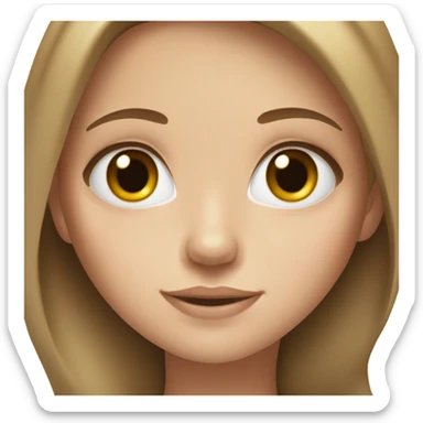 a white girl with hazel eyes with long brown hair sticker