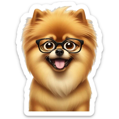 super angry mad pomeranian in glasses sticker