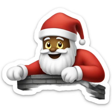 Santa Claus coming down the chimney  sticker