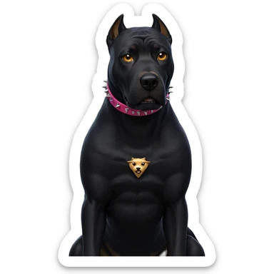 spiked collar on dog sticker