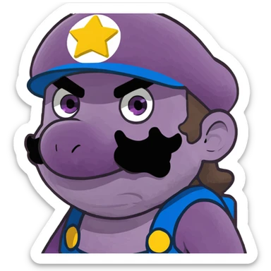 Purple pixel super Mario  sticker