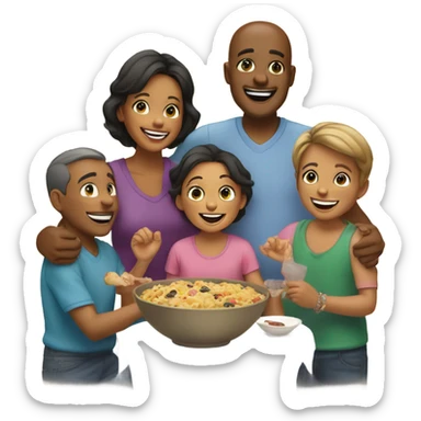 happy moments with family sticker