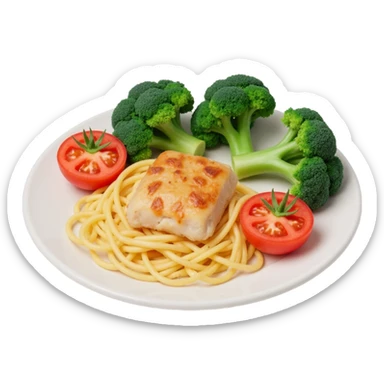 Meal broccoli chicken and tomato sticker