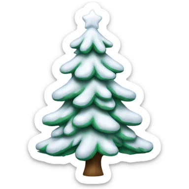 Snowy Christmas tree sticker