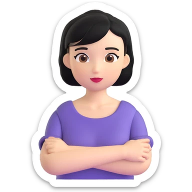 chica con pelo negro corto por los hombros sticker