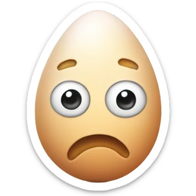 A lazy cartoon egg with squinty eyes sticker