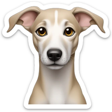 beige whippet dog puppy sticker