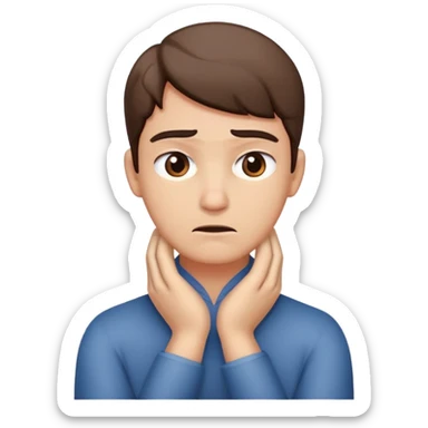 annoyed hands crossed holding neck sticker