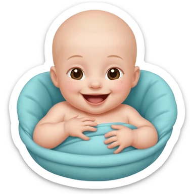 A newborn baby laughing joyfully sticker